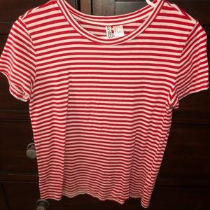 H&M white and red striped tee
